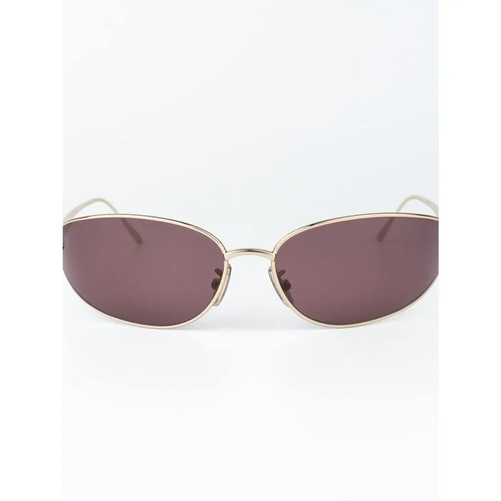 Loewe Men Sunglasses Gold Purple Wraparound LW40164U 32U NEW AUTHENTIC
